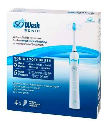 Cepillo eléctrico SoWash Sonic para encías saludables y dientes más blancos