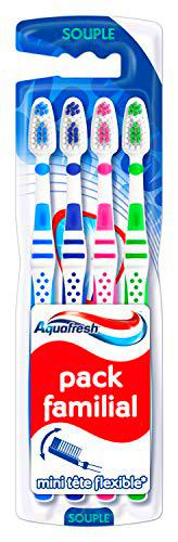 Aquafresh - Cepillo de dientes suave, 4 unidades