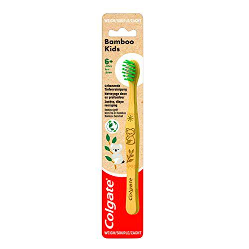 Colgate Bamboo Kids - Cepillo de dientes suave (6 años, 9 g)