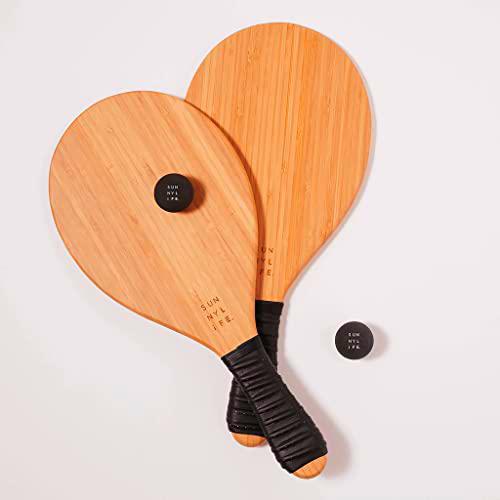 Sunnylife Playa, Color Madera (Set Palas Bambú Natural SUNS2WPADNA)