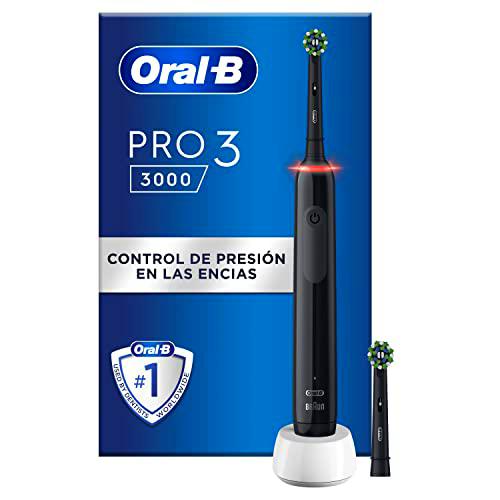 Oral-B Pro 3 3000 Negro Cepillo Eléctrico, Con 2 Cabezales
