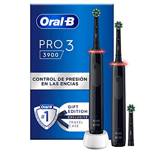Oral-B Pro 3 3900 Dual Pack 2 Negros Cepillos De Dientes Eléctricos