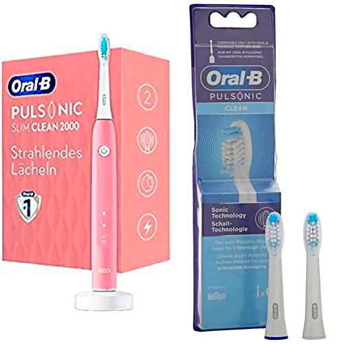 Oral-B Pulsonic Slim Clean 2000 Cepillo de dientes eléctrico sónico + Pulsonic Clean Cabezales para cepillo de dientes