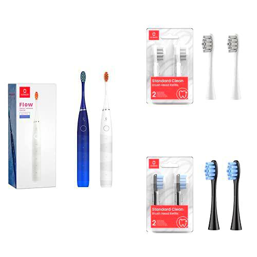 Oclean Flow Dual Set Sonic Electric Toothbrush + RECAMBIO del cabezal del cepillo de dientes + RECAMBIO del cabezal del cepillo de dientes
