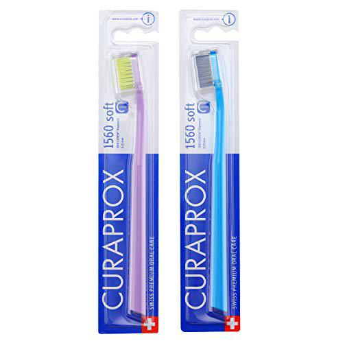 Curaprox CS 1560, Cepillo Manual, Multicolor, Paquete de 2