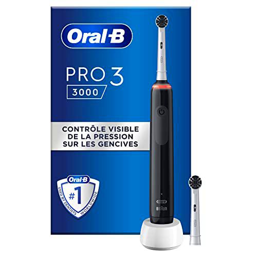 Oral-B Pro 3 3000 Pure Clean - Cepillo de dientes eléctrico con control visual de presión de 360º para protección de encías