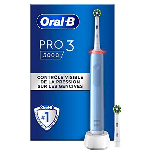 Oral-B Pro 3 3000 - Cepillo de dientes eléctrico con 3 modos de limpieza y control visual de presión de 360º para el cuidado dental