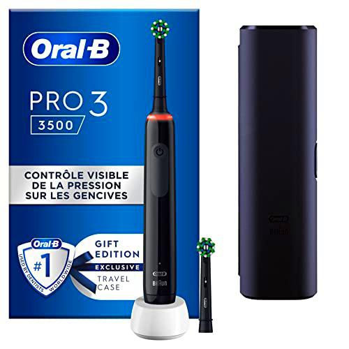 Oral-B Pro 3 3500 - Cepillo de dientes eléctrico con 3 modos de limpieza y control visual de presión de 360º para el cuidado dental