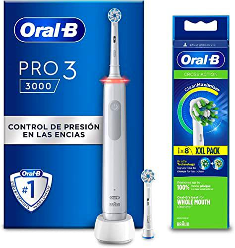 Oral-B PRO 3 Cepillo de Dientes Eléctrico Blanco con Mango Recargable