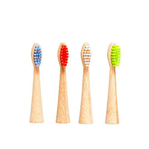 A Good Cabezales de bambú para cepillo Sensitive (4 unidades) para Oral-B, multicolor