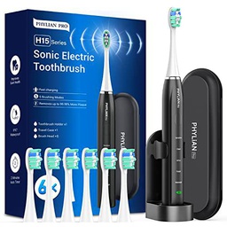 Cepillo de dientes eléctrico sónico - Cepillo de dientes eléctrico de viaje con sonido eléctrico con 6 cabezales