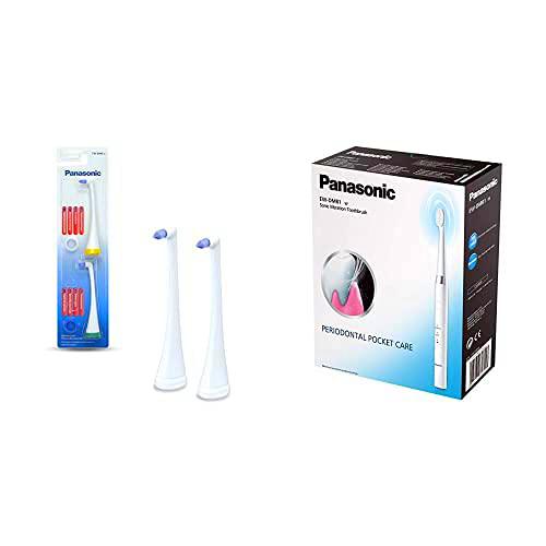 Panasonic EW0940 - Cabezal universal para cepillos de dientes eléctricos por ultrasonidos Panasonic (2 unidades) + Panasonic EW-DM81-W503 Cepillo de Dientes Eléctrico Sónico, Recargable