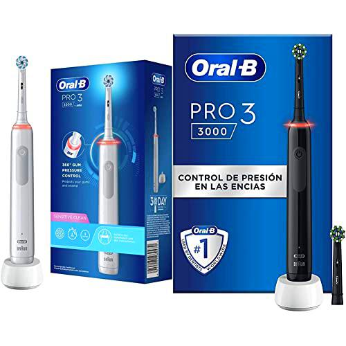 Oral-B PRO 3 3000 Sensitive Clean cepillo de dientes eléctrico,con modos de limpieza blanco,1 unidad &amp; PRO 3 Cepillo de Dientes Eléctrico 3000