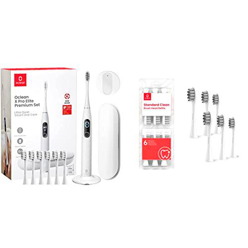Cepillo de Dientes Eléctrico Oclean X Pro Elite Cepillo Electrico Sónico Silencioso con Pantalla a Color 7 &amp; RECAMBIO del cabezal del cepillo de dientes