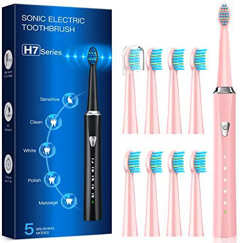 Cepillos de Dientes Electricos Sónico Adultos con 8 Cabezal