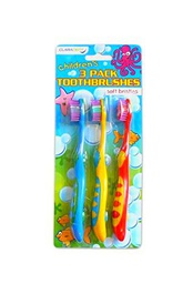Paquete de 3 cepillos de dientes manuales de cerdas suaves para niños