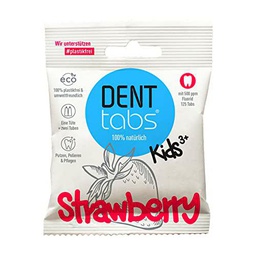 Pastillas dentales Denttabs Kids Strawberry (1 x 125 unidades) sin plástico con fluoruro