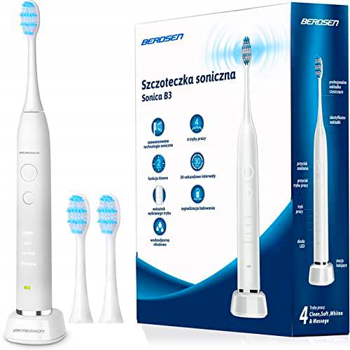 Berdsen Sonica B3 - Cepillo de dientes eléctrico, color blanco
