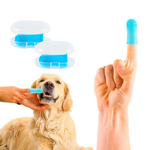 Animal House - Juego de 2 cepillos de dientes de silicona para perros