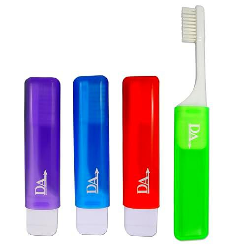 4 cepillos de dientes ortodónticos de viaje VTrim (juego de 4 colores)