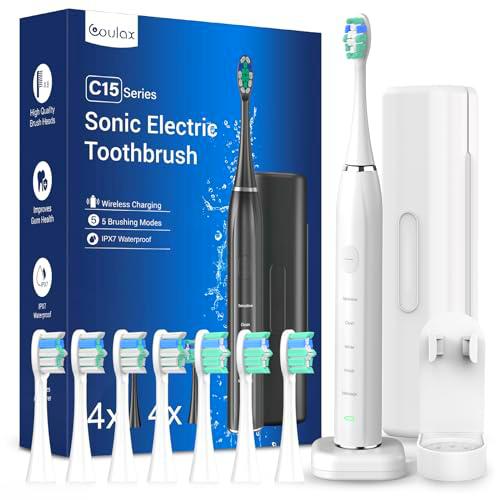 Cepillo de dientes eléctrico para adultos con 8 cabezales