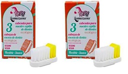 Lamazuna Recambios para cepillos de dientes Lamazuna de dureza suave 3 Unidades 50 ml (Paquete de 2)