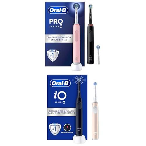 Oral-B Pro 3 3900N Cepillos de Dientes Eléctricos (Pack de 2) con Mango Recargable y Cabezal de Recambio