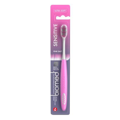 KRIDDR Biomed Cepillo de Dientes con Sal Rosa del Himalaya | Cerdas ultrasuaves con Puntas Finas y refinadas