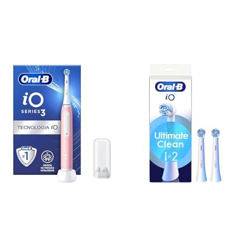 Oral-B iO 3N Cepillo de Dientes Eléctrico con Mango Recargable + Pack de 2 Recambios Blancos Para Cepillos De Dientes