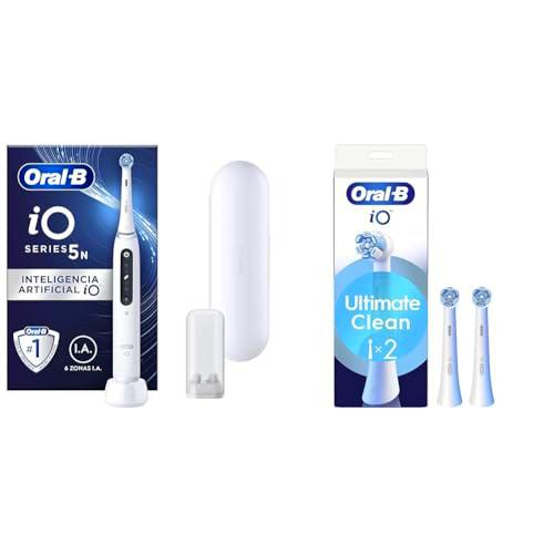 Oral-B iO 5N Cepillo de Dientes Eléctrico Blanco + Ultimate Clean Cabezales De Recambio