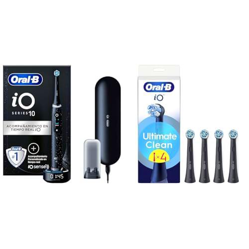 Oral-B iO 10 Cepillo de Dientes Eléctrico Negro + Pack de 4 Recambios