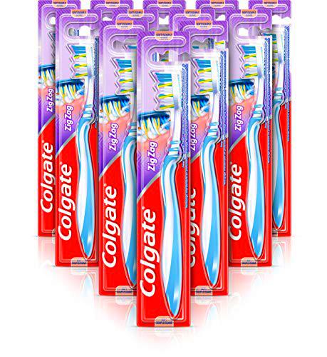 Colgate Cepillo de dientes ZigZag Soft, paquete de doce unidades