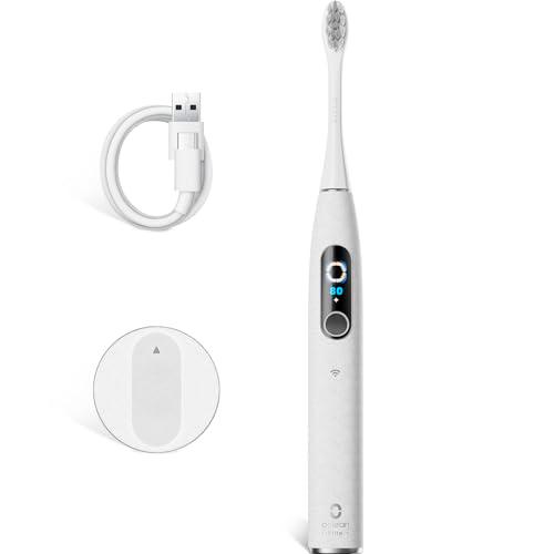 Oclean Cepillo de dientes eléctrico X Elite 10, pantalla táctil con seguimiento de 12 áreas