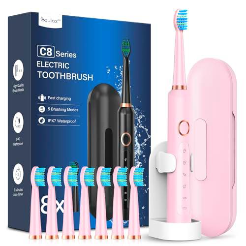 Cepillos de Dientes Electricos Sónico Adultos con 8 Cabezal
