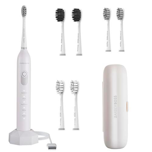 BarberBoss Cepillo de dientes eléctrico sónico, 5 modos de cepillado
