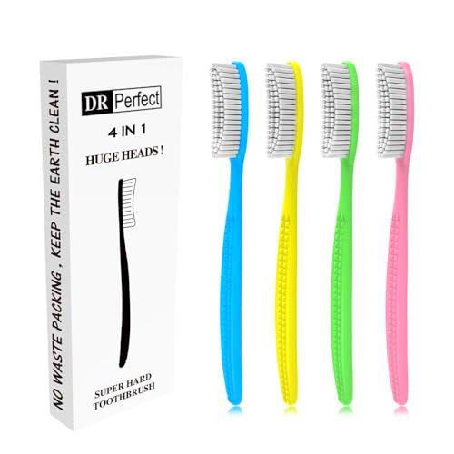 DR PEFECT - Cepillo de dientes extraduro y firme, cabezal grande y largo