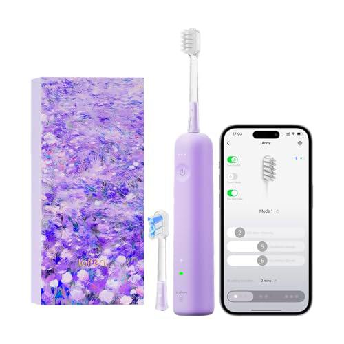 Laifen Wave Special Cepillo de Dientes Eléctrico Sónico Primera 60º Oscilación Vibración 50 Días Autonomía 2 Cabezales Resistencia IP68 Certificado ADA Personalización APP (Edición Especial Lavanda)