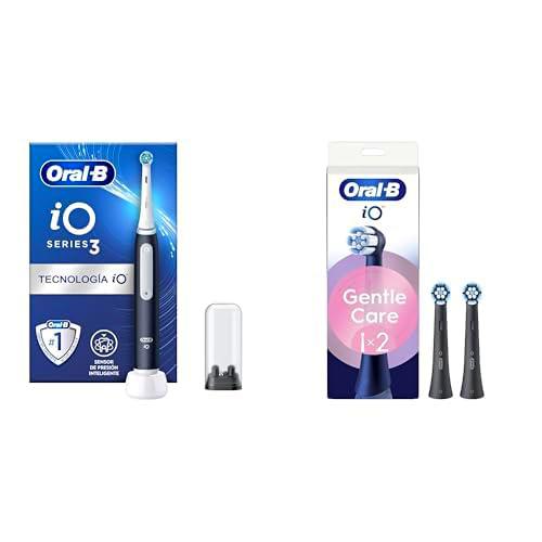Oral-B iO 3N Cepillo de Dientes Eléctrico con Mango Recargable y Portarrecambios + 3 Cabezales De Recambio Originales Oral-B iO