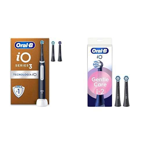 Oral-B iO 3 Cepillo de Dientes Eléctrico Negro + 5 Cabezales De Recambio Negros Oral-B iO