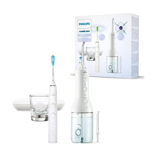 Philips Sonicare Cepillo dental eléctrico DiamondClean 9000 e irrigador oral Power Flosser sin cable: limpieza de dientes