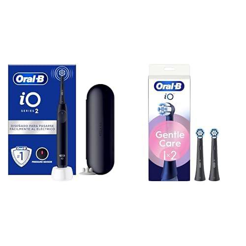 Oral-B iO 2 Cepillo de Dientes Eléctrico Negro Noche Con Estuche De Viaje + 3 Cabezales De Recambio Negros Oral-B iO