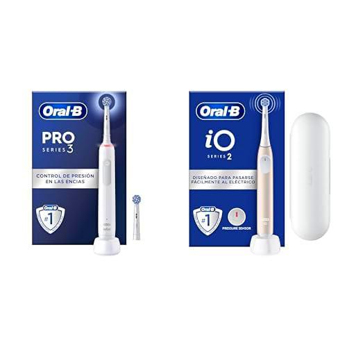 Oral-B Pro 3 3000 Cepillo de Dientes Eléctrico + Oral-B iO 2 Cepillo de Dientes Eléctrico Rosa Suave