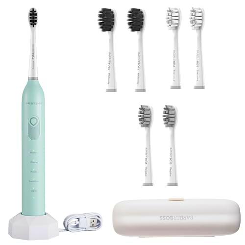 BarberBoss Cepillo de dientes eléctrico recargable con 3 ajustes de ángulo