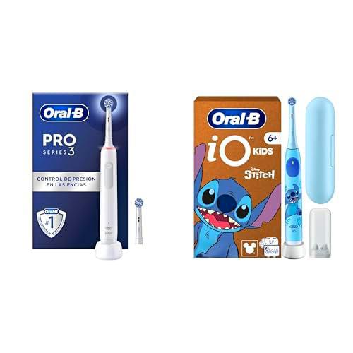 Oral-B Pro 3 3000 Cepillo de Dientes Eléctrico + Oral-B iO Kids Disney Stitch Cepillo De Dientes Eléctrico Para Niños +6 Años