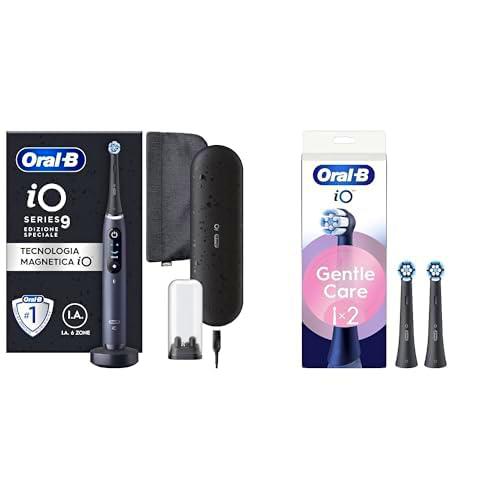 Oral-B iO 9 Cepillo de Dientes Eléctrico Negro Edición Especial Con Estuche Cargador de Viaje + 3 Cabezales De Recambio Negros Oral-B iO