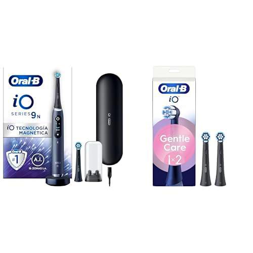 Oral-B iO 9 Cepillo de Dientes Eléctrico Negro Con Estuche Cargador de Viaje + 3 Cabezales De Recambio Negros Oral-B iO