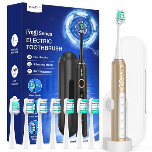 Cepillo de Dientes Eléctrico Sónico para Viajar - Cepillo Electrico Adultos Infantil con 8 Cabezales y Estuche