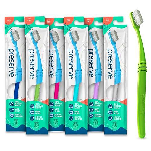 Preserve Toothbrushes in Lightweight Pouch, Soft Bristles