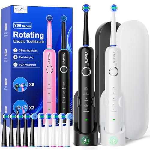 Cepillo de Dientes Eléctrico de Rotación Adultos - Cepillo Electrico Paquete de 2