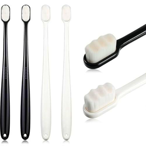 4 cepillos de dientes manuales micro nano suaves con cerdas extrasuaves con 20.000 cerdas para encías frágiles